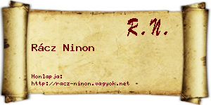 Rácz Ninon névjegykártya